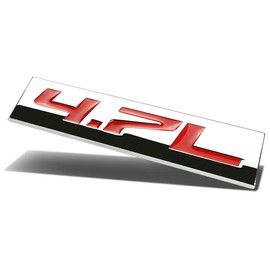 Auto Dynasty Chrome Finish Metal Emblem 4.7L Badge, (Red Letter)
