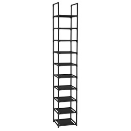 FIDUCIAL HOME 10 Tiers Shoe Rack Space Saving Vertical Single Pairs Sturdy Shoe Shelf Storage Organizer