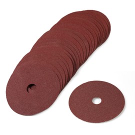 SPEEDWOX 25pcs 80 Grit Aluminum Oxide Resin Fiber Sanding and Grinding Discs, 5-Inch x 7/8-Inch Center Hole Abrasive Disc for Angle Grinders