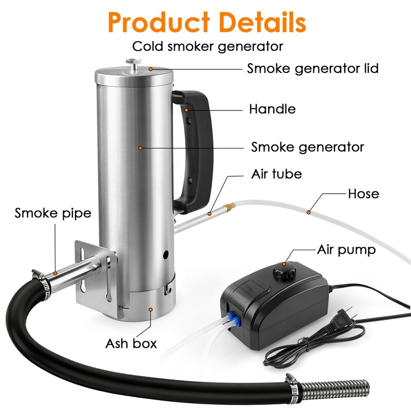 Smoke Generator, pellet smoker, Electric Cold/Hot Smoker Generator