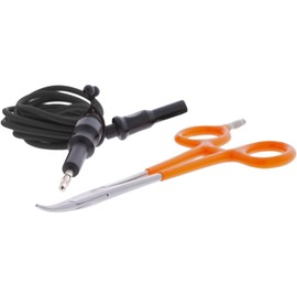 Jeweler's Basics - Straight Nose 6.25” Grounded Hemostats for Micro Welding (Orange Handles)