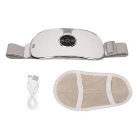 Portable Cordless Heating Belt for Cramps 3 Heat Levels Rechargeable Hot Compress Uterus Massage Belt White