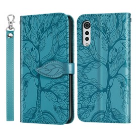 Aimigel Wallet Case for LG Velvet 5G with Card Holder/Slot,PU Leather Flip Folio Shell [Magnetic Closure][Wrist Strap][Kickstand] Shockproof Cover Fit LG Velvet 5G(2020),TurquoiseTurquoise