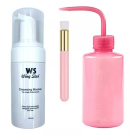 Wingstar Kit Espuma Limpiadora+brocha+pizeta Para Extensión Pestañas