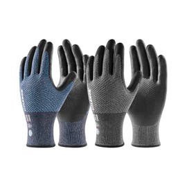LANON Guantes de jardinería para hombres, 2 pares de guantes de jardín recubiertos de nitrilo con agarre, técnica B.COMB AIR transpirable, oliva polvoriento y pájaro azul, talla XL