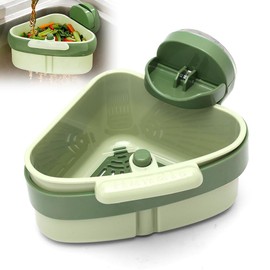 FARYODI Snap-Button Sink Strainer, Suction Cup, Corner Shelf Strainer with Triangle Shape, for Sink, Hanging Washing Organiser in Kitchen (Green)