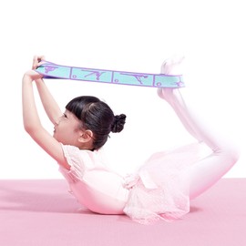 Adjustable Stretch Strap for Kids, 8-Loop Elastic Resistance Band for Children Gymnastics, Ballet Dance, Yoga, Stuff，Pilates & Flexibility Training, Home Exercise Equipment for Girls
