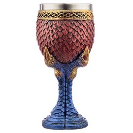 Puckator Decorative Scaled Dragon Claw Goblet I Dragon Themed - Home Decoration - Wine Goblet - Fantasy Decorative Home Accessories - Stainless Steel - Resin