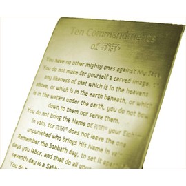 Idaho Sky 10 Commandments Engraved on Solid Brass, Ten Commandments, Mezuzah, Messianic