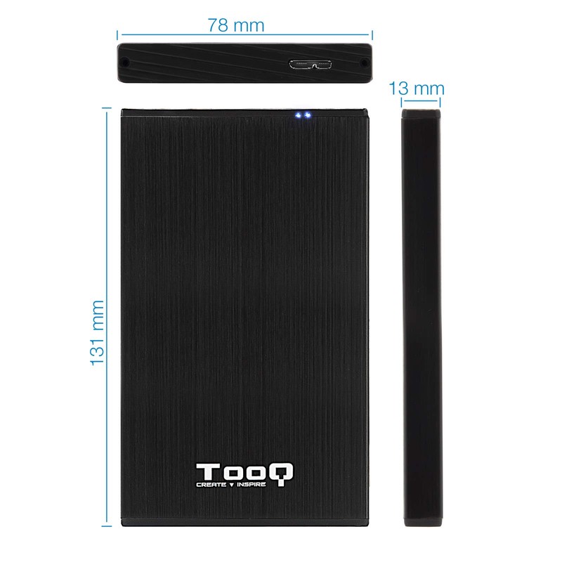 TQE-2527B 2.5" 9.5mm SATA USB 3.0 External Hard Drive Enclosure