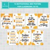 Decorably 15 Motivational Bee Posters for Classroom, 11x14in Matte-Laminated Inspirational
