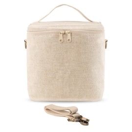 neatlife Large Tote Lunch Bag for Women, Thermal Bag with Double Zipper Close and adjustable shoulder strap, Insulated Cooler Bag for Work, Travel & Picnic (Natural Color)