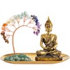 7 Chakra Healing Crystal Tree and Zen Statue Sakyamuni Buddha