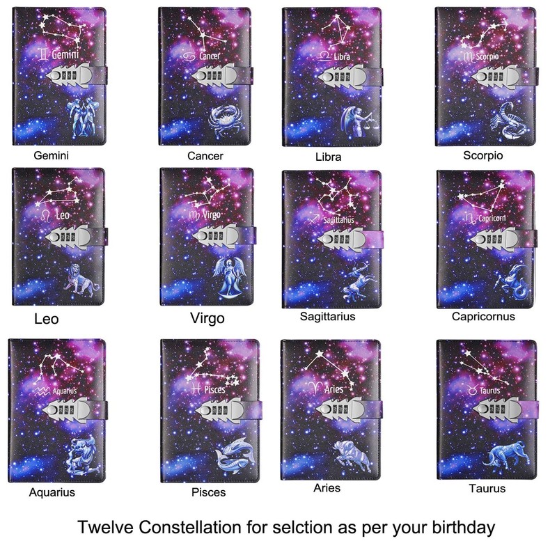 Leather Journal with Combination Lock Travel Journal Notebook for Boys