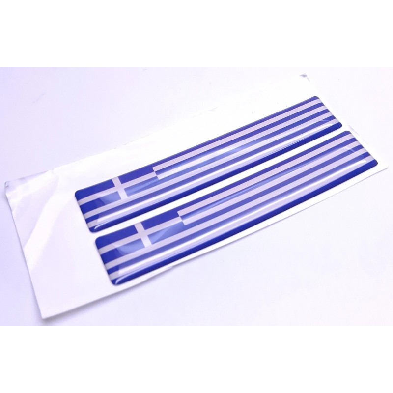 DIGIART INTERNATIONAL GREECE GREEK FLAG 3D EPOXY CAR EMBLEM SET