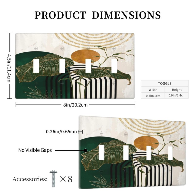 Xuejiaku Decorative Switch Plate Covers Abstract Mid Century Arch Boho