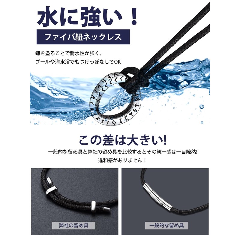 Bandmax Men's Necklace, Surgical Stainless Steel, Simple Mobius Pendant, Leather,