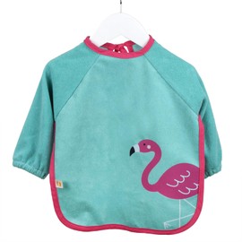 schlummersack Baby Bib Waterproof with Long Sleeves in Various Designs for Boys and Girls from 6-24 Months, flamingo