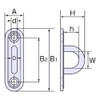 Himejiya PD-6 Stainless Steel Pad Eye #6 (Nominal 0.2 inches