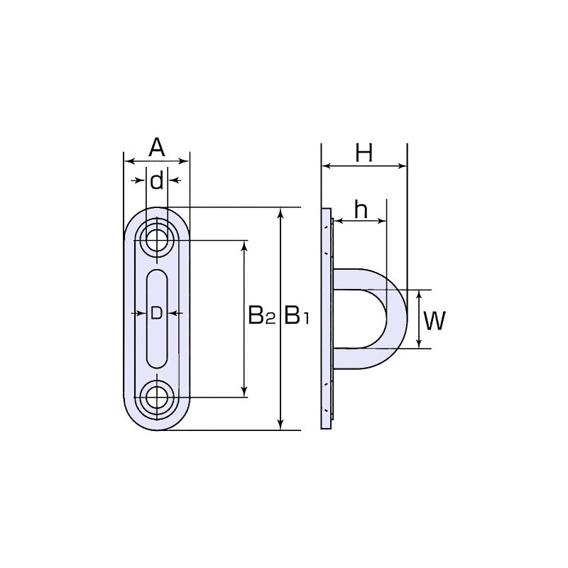 Himejiya PD-6 Stainless Steel Pad Eye #6 (Nominal 0.2 inches