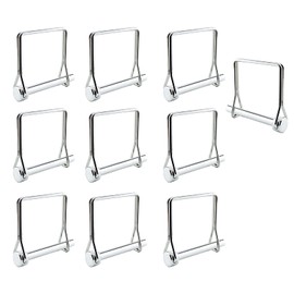 Square Safety Coupler Pin, Stainless Steel Heavy Duty Safety Coupler Pin, Square Loop Wire Lock Pin Hitch Pin for PTO, Farm, Lawn, Hitches, and Garden D6.3L70-10PCS