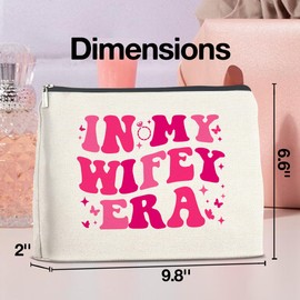 UPNEGE Wifey Makeup Bag Engagement Gifts for Women, Bridal Shower Wedding Bachelorette Party Gifts for Wife Bride, In My Wifey Era Cosmetic Bag Gift