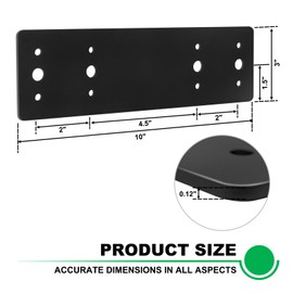 Andorm 2pcs 3x10 Straight Steel Flat Mending Truss Plate, Reinforcement Metal Mounting Joining Bracket for Framing Pergolas, I-Truss Connections Black