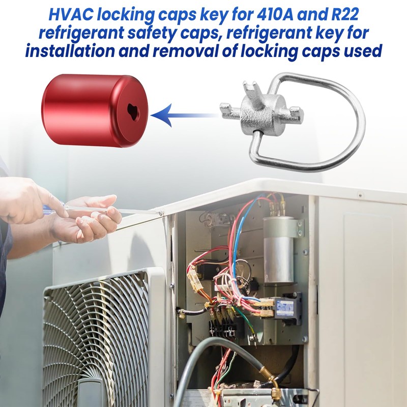 Hugexpen HVAC Tools, Locking Cap Key for Refrigerant Safety Caps,