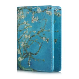 EpicGadget RFID Blocking Premium Leather Passport Holder Travel Wallet Cover Case (Cherry Blossom)