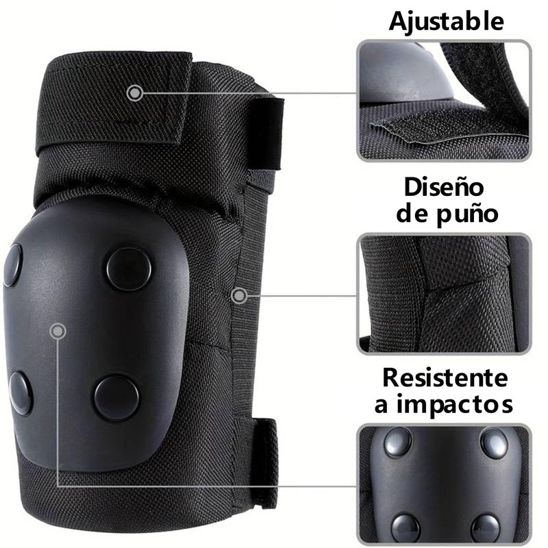 6PCS Juego de Rodilleras Coderas y Muñequeras Ajustable EVA Engrosada