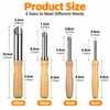 4-Piece Circular Clay Hole Cutter Set with Wooden Handles