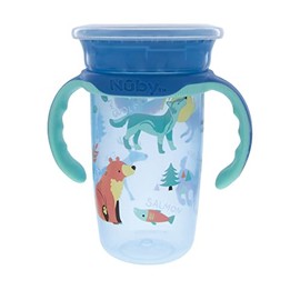 Vaso con Borde 360° - con Asas Removibles Animales del bosque/Azul