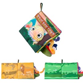 GKDOMS Soft Baby Books Animal Tails Baby Toy, Touch and Feel Crinkle Cloth Book Infant Toy with Non-Toxic Fabrics, for Newborn Boys and Girls 0-6-12 Months