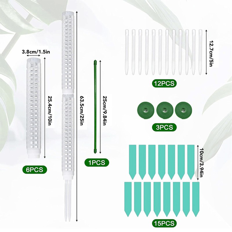 6PCS Plastic Moss Poles for Monstera Small Medium Climbing Plants