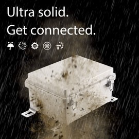 Gratury Junction Box, IP67 Waterproof Plastic Enclosure for Electrical Project, Hinged Transparent Cover, Includes Mounting Plate and Wall Bracket 510×410×200mm (20"×16.1"×7.9" TC)