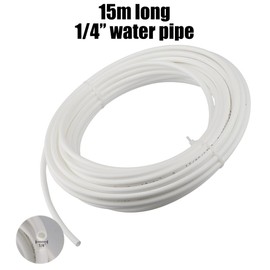 15 m Universal Refrigerator Hose Set for Refrigerator Side by Side (6.35 mm) 1/4 Inch Hose, Water Pipe Plastic Plug-In System for Water Filter, Fountain for Reverse Osmosis Systems
