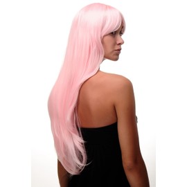 WIG ME UP 3111-T2333 Lady Quality Wig Cosplay very long long bangs fringe can part to side straight bright pink approx 27,5inch