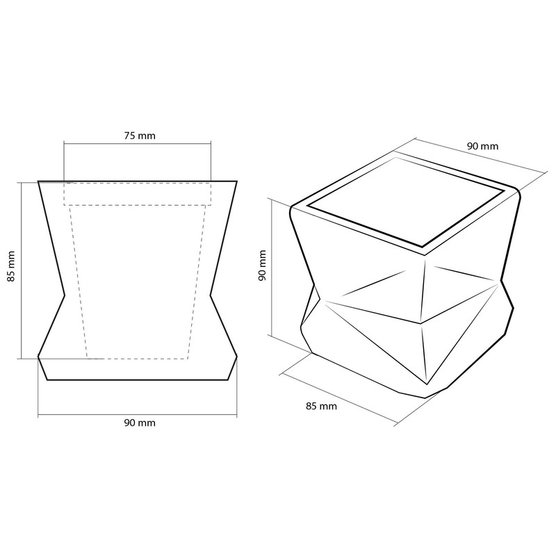 CONCRETTE Flower Pot, Matte White, 9x9x9 cm