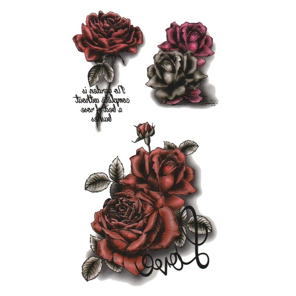 THE FANTASY Rose-11 Tattoo Sticker, Unisex, Ages 3 and Up, hm742, M