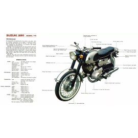 Unbranded 1964 SUZUKI 250 T10 SALES SPECS AD/ BROCHURE