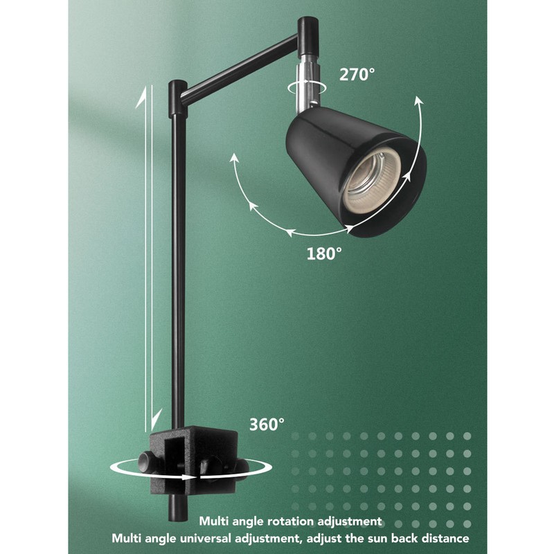 Reptile Lamp Stand Adjustable Multi Angle Rotation Clip Reptile Heat