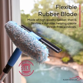KLEEN HANDLER Pack of 10 Professional 14” Window Washing Squeegee Blades, Replacement Blades for Squeegee Cleaning Tool, Squeegee Combo Blade Replacement
