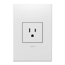 Legrand adorne 15A Single Tamper-Resistant Electrical Outlet (Without Wall Plate, White, 1)