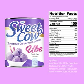 Ube Condensed Milk, 13.40 oz (Pack of 1) | Jans Sweet Cow Sweetened Condensed Creamer