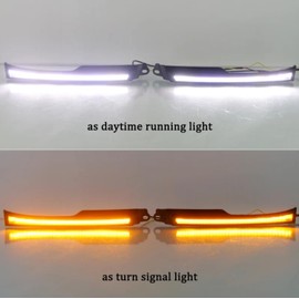 2pcs Switchback White/Amber LED DRL Front Side Marker Headlight Amber Sequential Flash Turn Signal Light Compatible with Toyota 4Runner SUV 2003-2005 2006-2009 (06-09)
