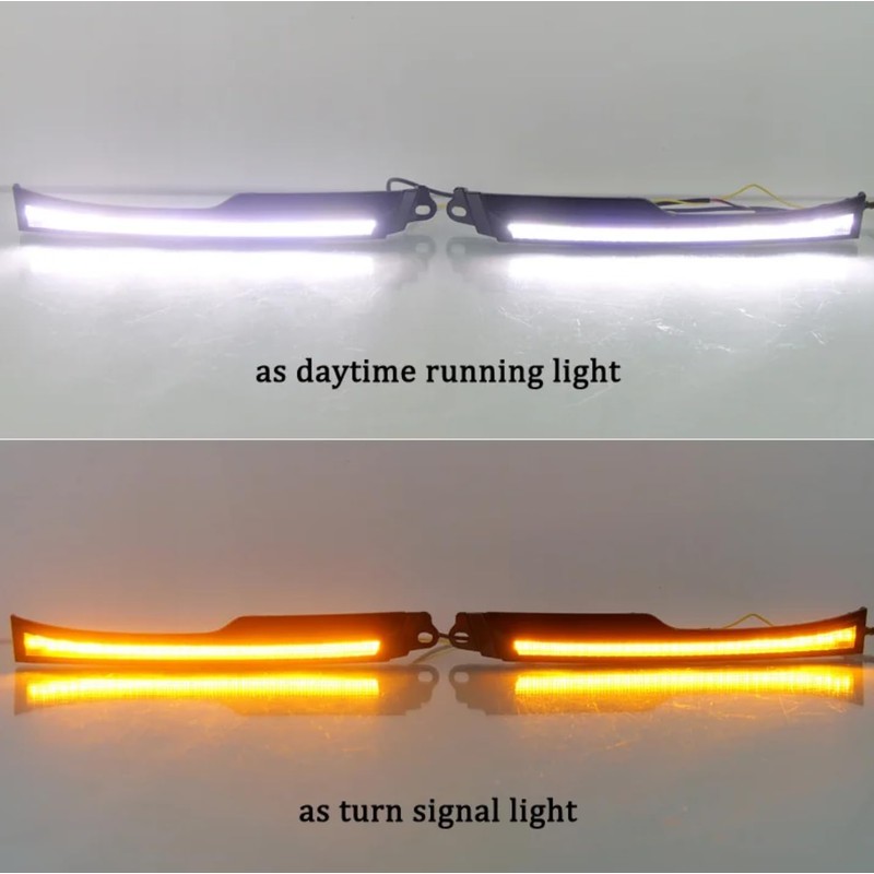 2pcs Switchback White/Amber LED DRL Front Side Marker Headlight Amber