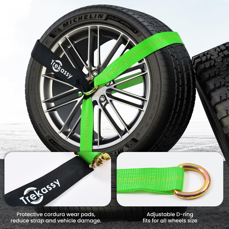Trekassy 2”x 144” Car Tie Down Straps for Trailers with