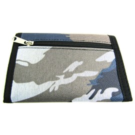 Mens Boys Camouflage New Canvas Wallet Coin Pouch Credit Card Holder Army (BLUE/GREY/BLK/WHITE)