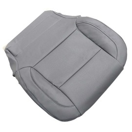 Priprilod Ash Gray Gray Leather Driver or Passenger Bottom Seat Cover Compatible with Chevy Silverado GMC Sierra 1500 2500HD 3500HD LT LS LTZ Z71 Hybrid 2014 2015 2016 2017 2018 2019