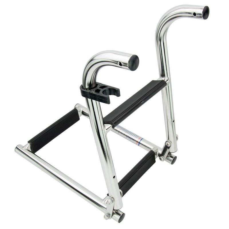 316 Stainless Steel Marine Boat Folding Pontoon Transom Boarding Ladder